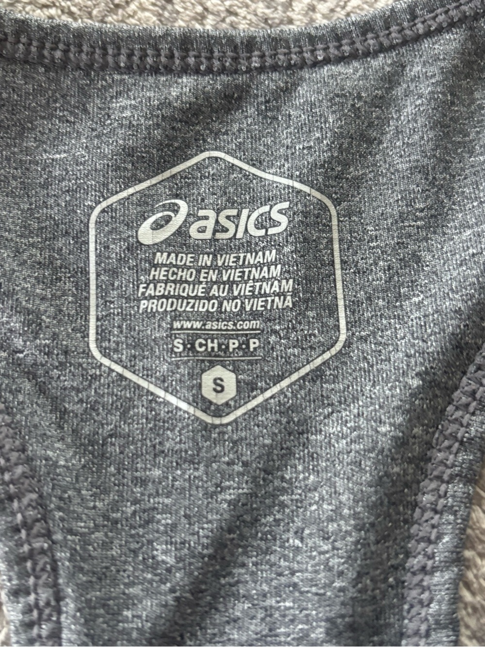 ASICS Gray Racerback Sports Bra Size S - Picture 3 of 3